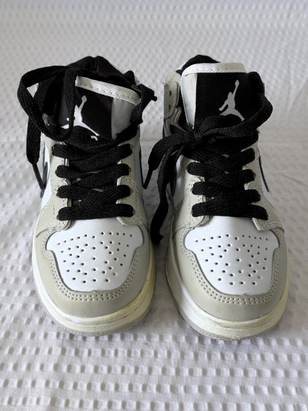 Nike Kids White and Black High-Top Sneakers